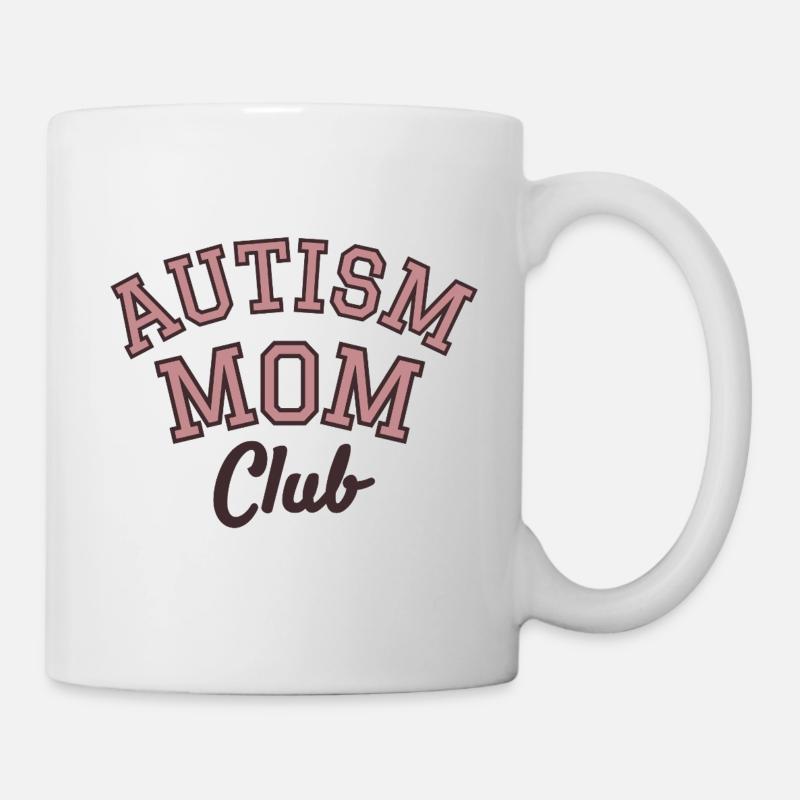 Autism Mom Club Retro Varsity Design - Mug - white