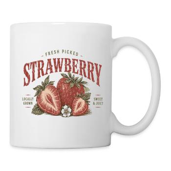 Vintage Strawberry Label Print - Mug - white - Right