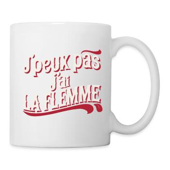 J'peux pas j'ai la flemme - rouge - Mug blanc - blanc - Droite
