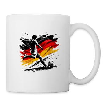 Kicker mit Deutschlandflagge - Tasse - Weiß - Rechts