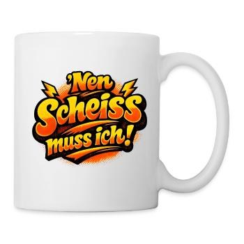 Nen Scheiss Muss Ich retro comic - Tasse - Weiß - Rechts