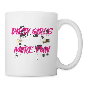 Les filles sales s’amusent plus Schlammlauf Mud Run - Mug blanc - blanc - Droite
