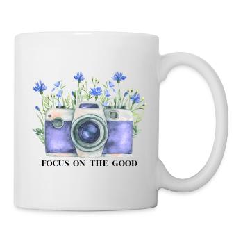 Watercolor Camera with Floral Wreath - Mug - white - Right