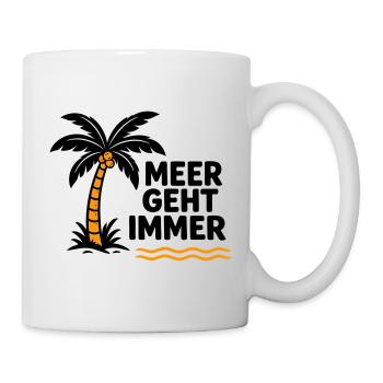 Orangen Palme am Meer - Tasse - Weiß - Rechts