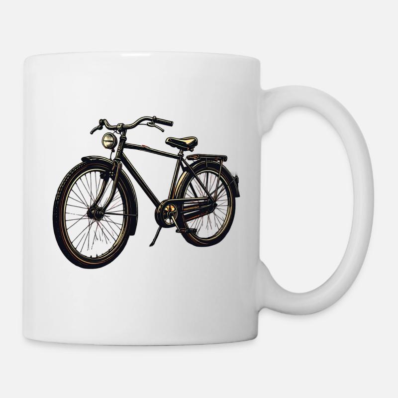 Silhouette de vélo rétro - Mug blanc - blanc