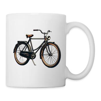 Vintage Fahrrad Retro-Illustration - Tasse - Weiß - Rechts