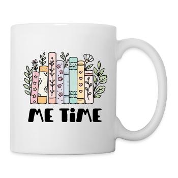 Livres pastel avec ornements de feuilles - Mug blanc - blanc - Droite