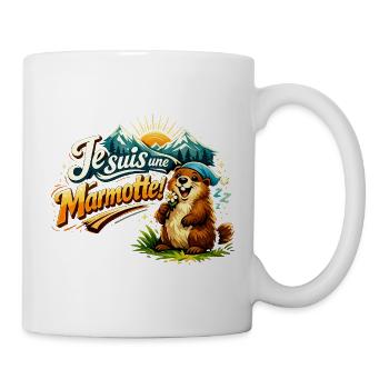 Marmotte Montagne Joie - Mug blanc - blanc - Droite