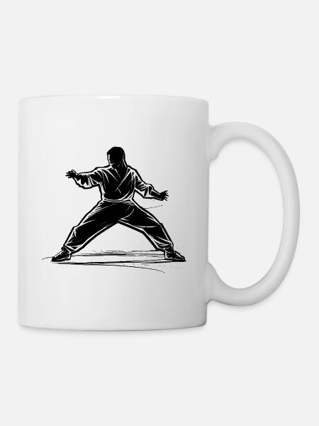 Karate Skizze - Tasse - Weiß