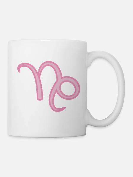 Steinbock Tierkreiszeichen Pastellrosa - Tasse - Weiß