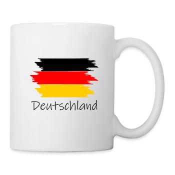 Deutschland, deutsche Flagge  - Tasse - Weiß - Rechts