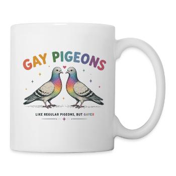 Design des colombes LGBTQ LGBTQ de Pigeons - Mug blanc - blanc - Droite
