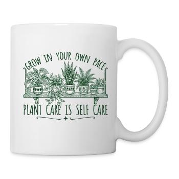 Growing at your own pace – plant self-love - Mug - white - Right