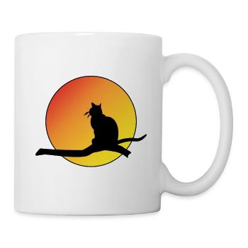 Sunset Cat Silhouette - Mug - white - Right