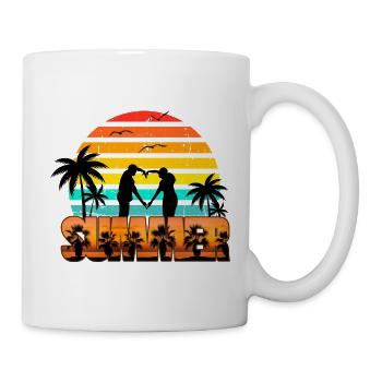 Coucher de soleil estival romantique - Mug blanc - blanc - Droite