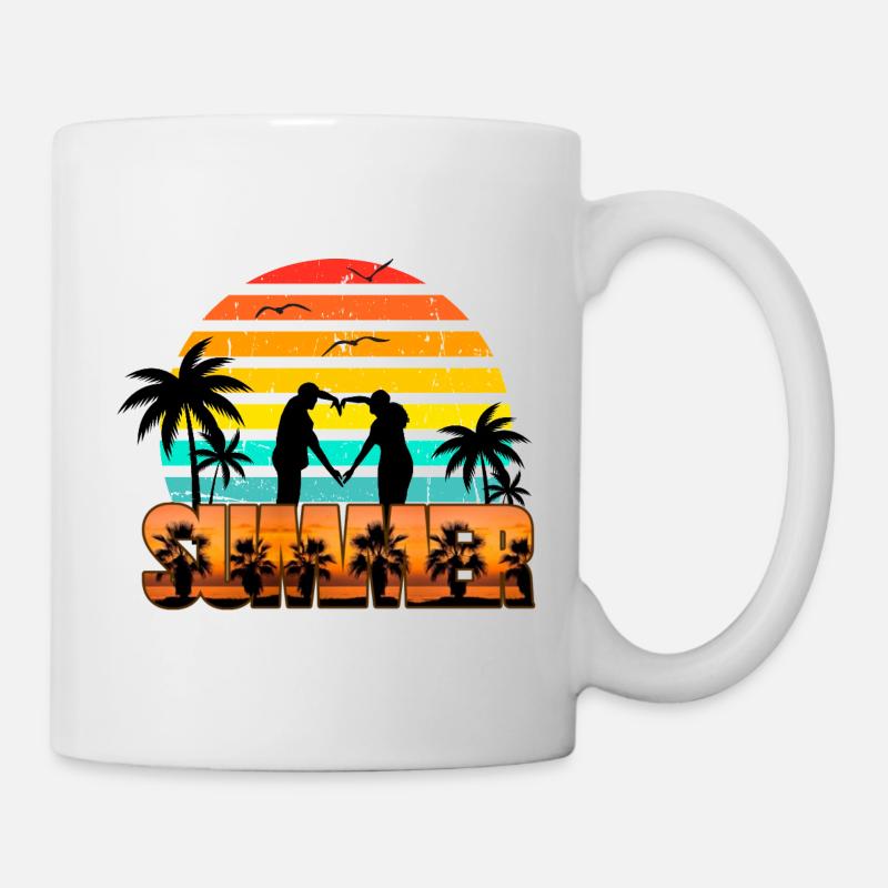 Coucher de soleil estival romantique - Mug blanc - blanc