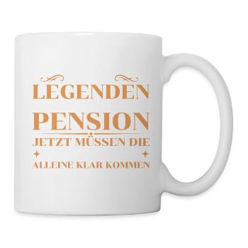 Auch Legenden gehen in Pension – Abschied - Tasse - Weiß - Rechts