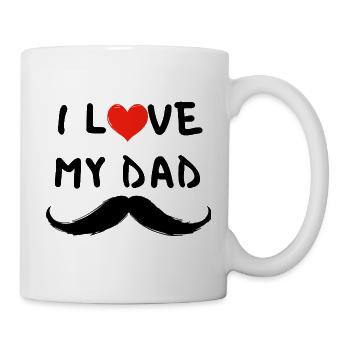 I Love My Papa – Cadeau Papa avec Moustache - Mug blanc - blanc - Droite