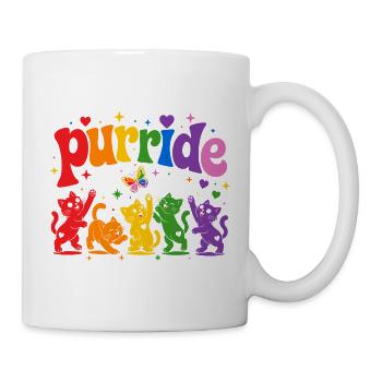 Festival des chats arc-en-ciel Purrride - Mug blanc - blanc - Droite