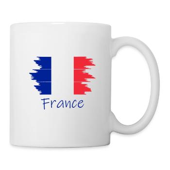 Französische Flagge Pinselstrich - Tasse - Weiß - Rechts