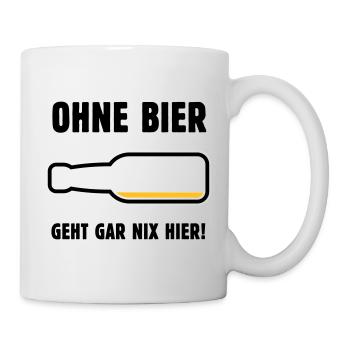 Ohne Bier Geht Gar Nix Hier! (Bierchen / POS 3C) - Tasse - Weiß - Rechts