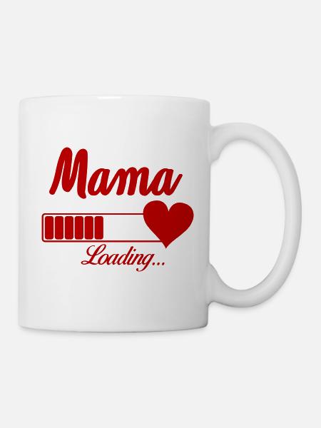 Mama Loading Herz: Wartezeit der Liebe - Tasse - Weiß