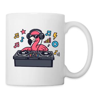 DJ flamant en style platine - Mug blanc - blanc - Droite
