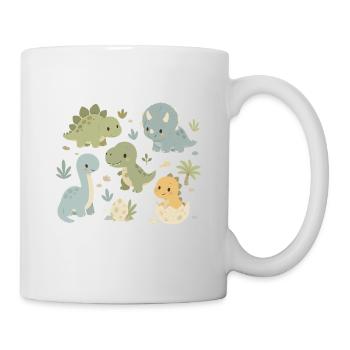 Niedliche Dinosaurier Kinder Design - Tasse - Weiß - Rechts