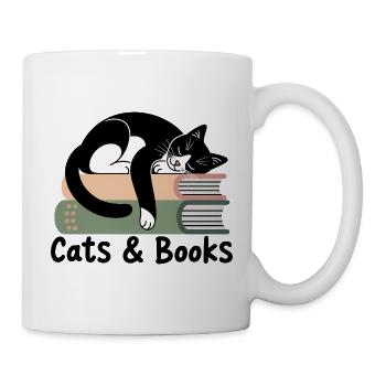 Cats & Books Cozy Stack - Mug - white - Right