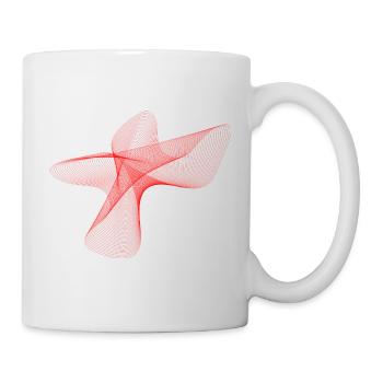 Generative Line Art - Red Sine Wave - Mug - white - Right