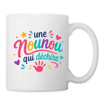Une nounou qui déchire - Mug blanc - blanc - Droite
