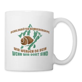 Schildkörten Wandergruppe Wander Bergsteiger - Tasse - Weiß - Rechts