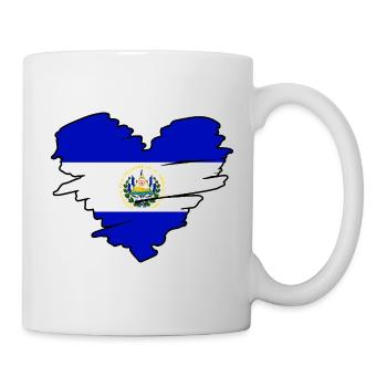 El Salvador Salvadoran Flag Heart El Salvador - Mug - white - Right