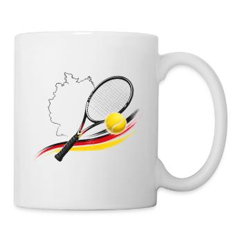Tennisflagge Deutschland Kraft - Tasse - Weiß - Rechts