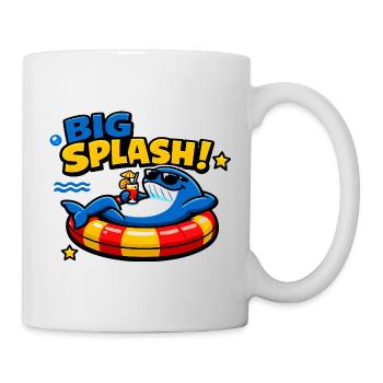 Divertissement à la plage à grandes éclaboussures : Requin dans la piscine - Mug blanc - blanc - Droite