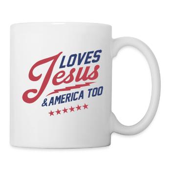 J’aime aussi Jésus et l’Amérique - Mug blanc - blanc - Droite