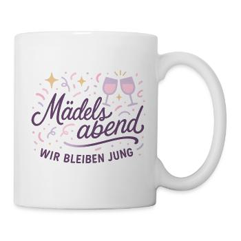 Mädelsabend Glow – Wir bleiben Jung - Tasse - Weiß - Rechts