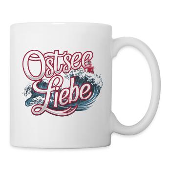  Ostsee Liebe Maritimes Motiv Mit Leuchtturm Und - Tasse - Weiß - Rechts