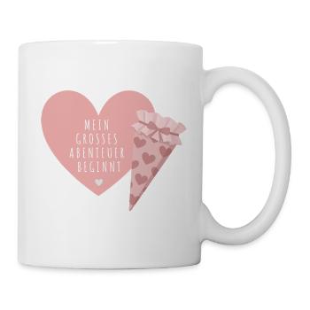 Mein großes Abenteuer beginnt Einschulungsdesign - Tasse - Weiß - Rechts