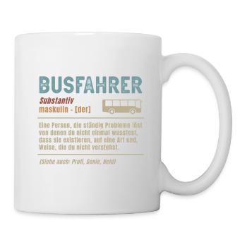 Linienbus Busfahrer Schulbus Busfahrerin Bus - Tasse - Weiß - Rechts