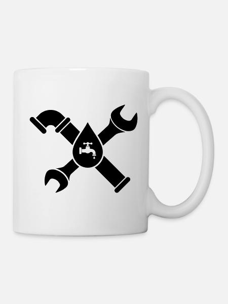 Logo de plomberie Plumber Pipe Wret Plumbing - Mug blanc - blanc