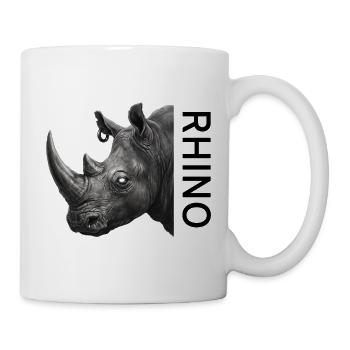 Rhino Portrait Monochrome - Mug - white - Right