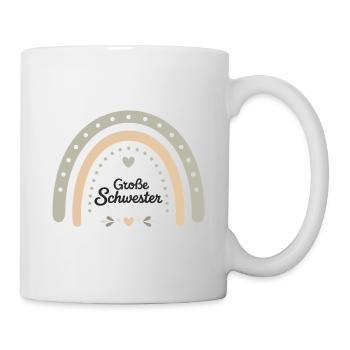 Boho Regenbogen | Schwester | Geschwisterdesign - Tasse - Weiß - Rechts