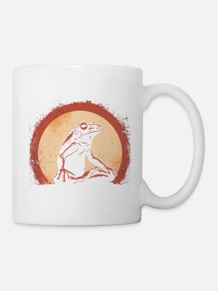 Namaste Yoga Frosch Meditation Retro - Tasse - Weiß