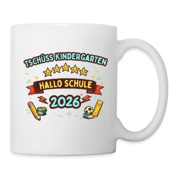 Hallo Schule 2026 - Design zum Schulanfang - Tasse - Weiß - Rechts