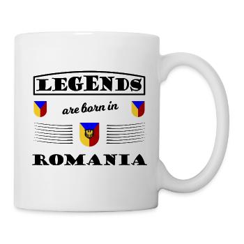 Dreifarbiges Rumänien Wappenmotiv - Tasse - Weiß - Rechts