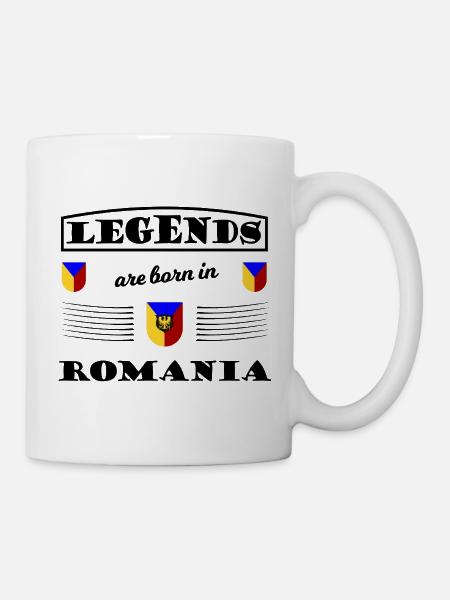 Dreifarbiges Rumänien Wappenmotiv - Tasse - Weiß