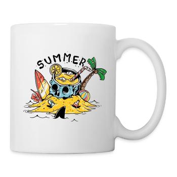 Summer Skull Beach Island Design - Mug - white - Right