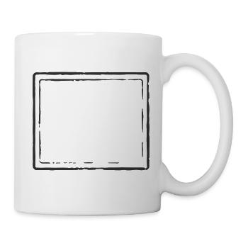 Modèle personnalisé de cadre de timbres-poste vintage carré - Mug blanc - blanc - Droite