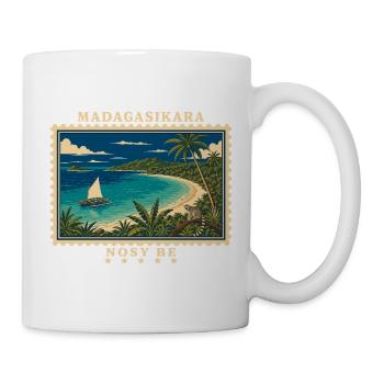 Madagaskar Nosy Be Vintage Reisemarke - Tasse - Weiß - Rechts